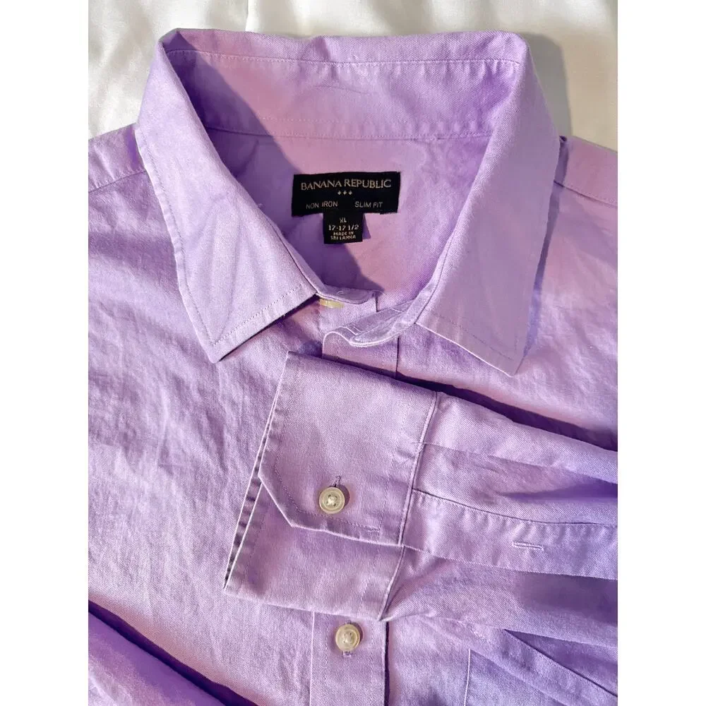 Banana Republic Men’s XL Lavender Slim Fit Non-Iron Dress Shirt